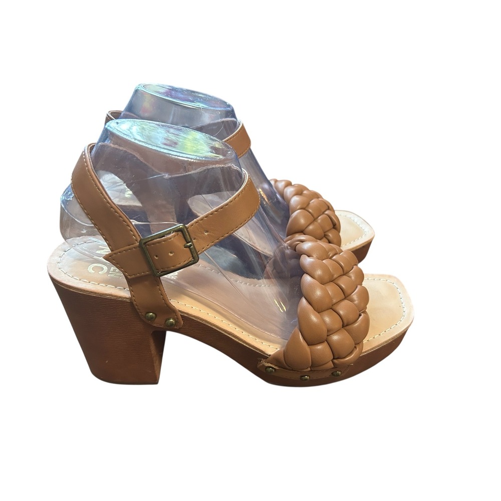 Madden NYC Women Braided Platform Sandals Ankle Strap Open Toe Block Heel size 9